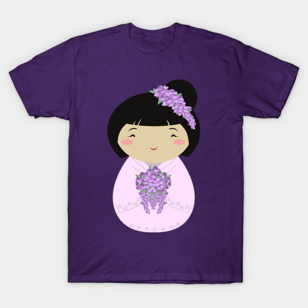 Kokeshi Wisteria Bride T-Shirt by Thedustyphoenix